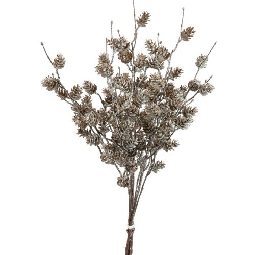 Lærkegren kunstige deco-grene kogler hvid 52cm 3stk