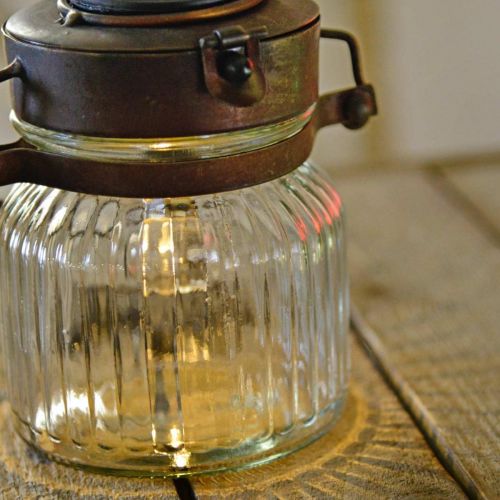 Floristik24 LED-lanterne, hængende lampe, sollys i glasset Ø11cm H14cm
