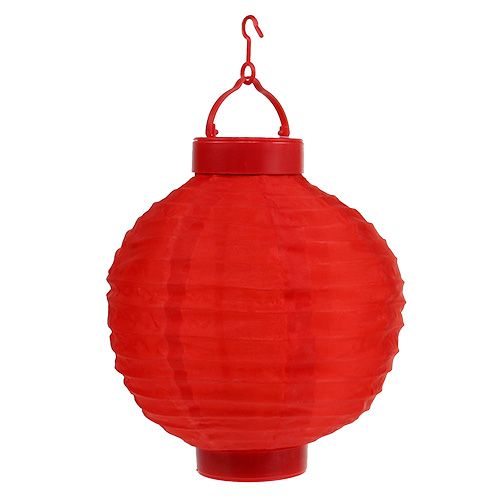 Floristik24 Lampion LED med solcelle 20cm rød