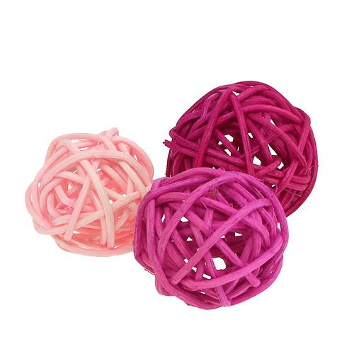 Floristik24 Lataball sortiment 3cm pink/pink/lilla 72 stk