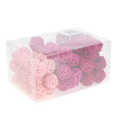 Floristik24 Lataball sortiment 3cm pink/pink/lilla 72 stk
