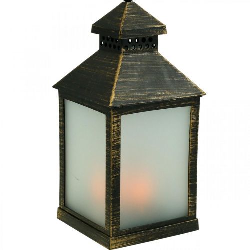 Floristik24 LED Lanterne med Timer Deco Lanterne Vintage Guld H23cm