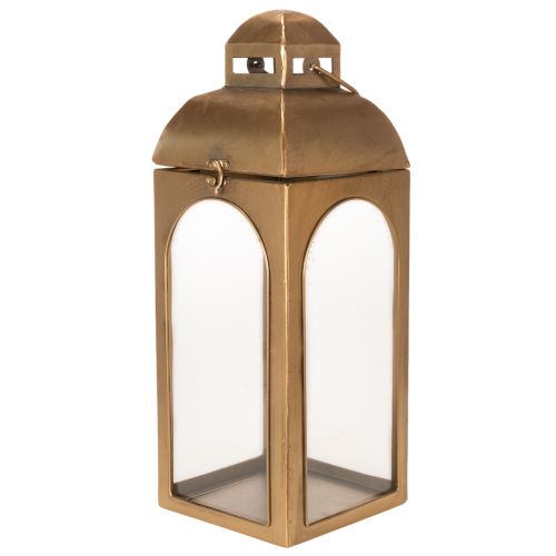 Lanterne metal glas metal messing look H50cm sæt med 2 | Floristik24.dk