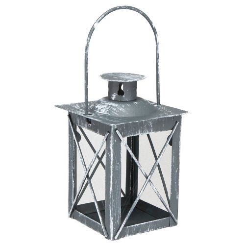 Artikel Lanterne lavet af metal lanterne grå vintage fyrfadslys H11cm 3 stk