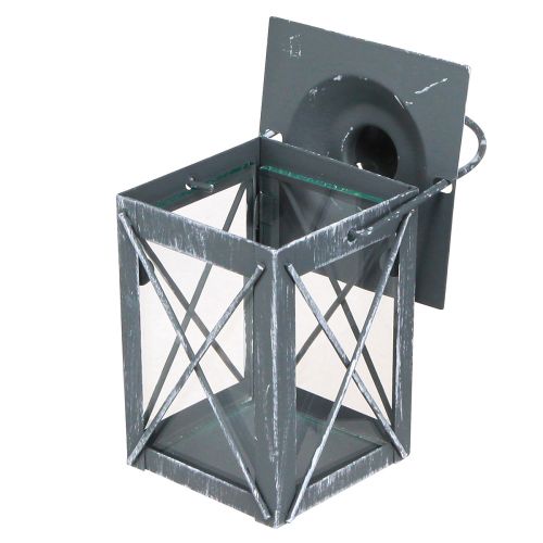 Artikel Lanterne lavet af metal lanterne grå vintage fyrfadslys H11cm 3 stk