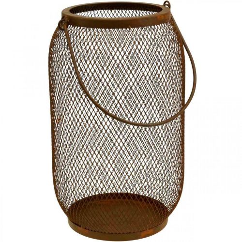 Artikel Dekorativ lanterne med håndtag metal rust look Ø17cm H28,5cm