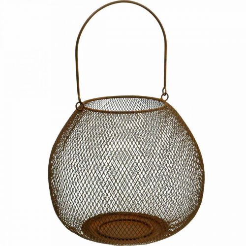 Artikel Dekorativ lanterne med håndtag metal rust look Ø26cm H22cm