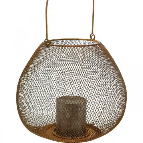 Floristik24 Metallygte med gitterristborddekoration Ø26cm H20cm