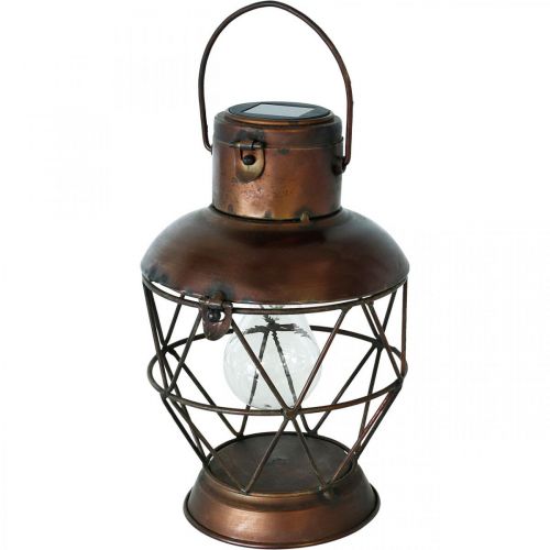 Floristik24 Solar lanterne, LED hængelampe industrielt look Ø16cm H32cm