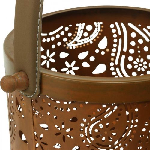 Floristik24 Metal lanterne med patina, sommerdekoration, lanterne sæt med paisley mønster Ø20 / 19 / 14cm H23.5 / 17 / 12.5cm