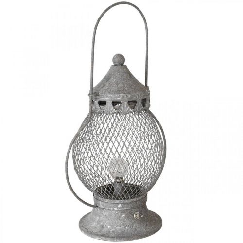 Metallygte, LED -lampe, Shabby Chic Ø16cm H33,5cm