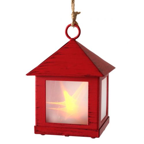Floristik24 Lanterne med lys rød 6cm x 6cm 3stk