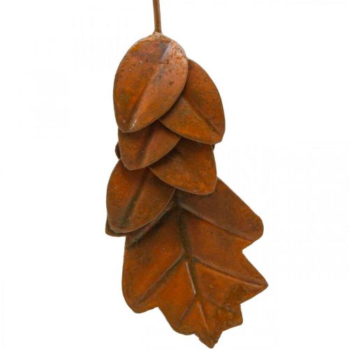 Efterårsdekoration blade metal rust look L20cm 4stk