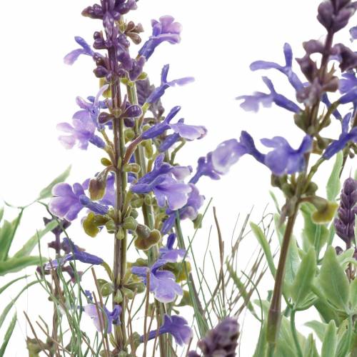Artikel Blomsterdekoration lavendel i en krukke med kunstige planter