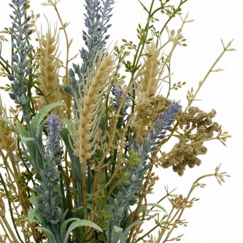 Floristik24 Kunstig lavendelbunke, silkeblomster, feltbuket lavendel med hvedeører og engfrugt