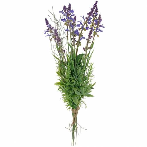 Artikel Kunstig lavendel buket, dekorativ lilla lavendel, silke blomster