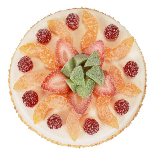 Floristik24 Maddummy, kunstig kage med frugter Ø23cm H8,5cm