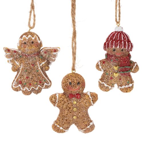 Dekorative hængende ornamenter, kunstige honningkagefigurer, 7 cm, 3 stk. købe | Floristik24.dk
