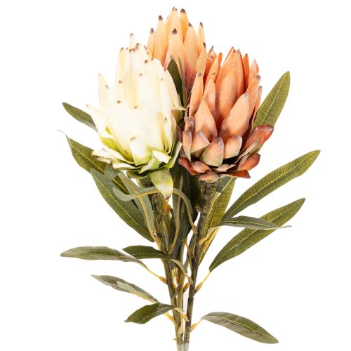 Kunstig Protea Leucadendron-blomst med lang stilk, 65 cm, 3 stk.