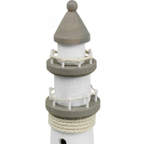 Floristik24 Fyrtårn træ dekoration maritim hvid, brun Ø12cm H48cm
