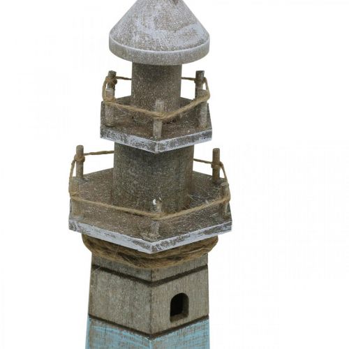 Floristik24 Træfyrtårn, maritim dekoration natur, blå og hvid shabby chic H35,5cm
