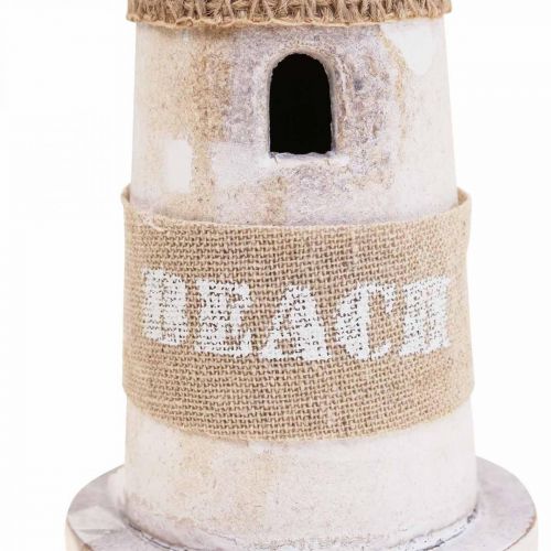Floristik24 Træfyrtårn Maritime Træ Deco Hvid H25cm