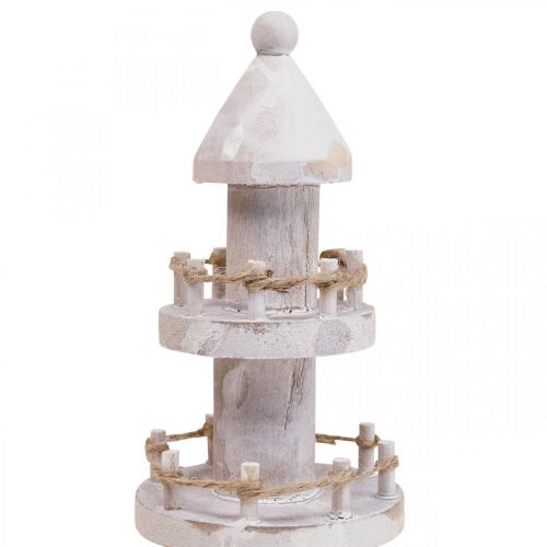 Floristik24 Træfyrtårn Maritime Træ Deco Hvid H25cm