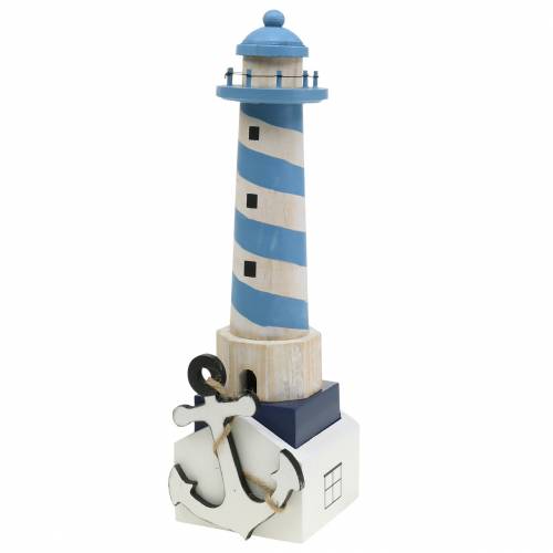 Maritime deco fyr lys blå 34cm | Floristik24.dk