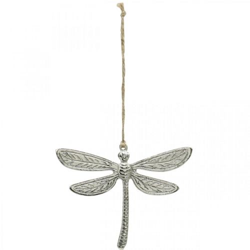Floristik24 Dragonfly lavet af metal, sommerdekoration, dekorativ guldsmede til ophængning af sølv B12,5cm