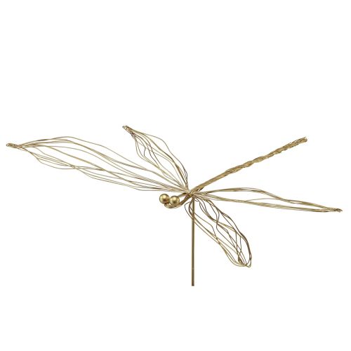 Floristik24 Dragonfly metal dekorativt blomsterstik sommer guld B28cm 2stk