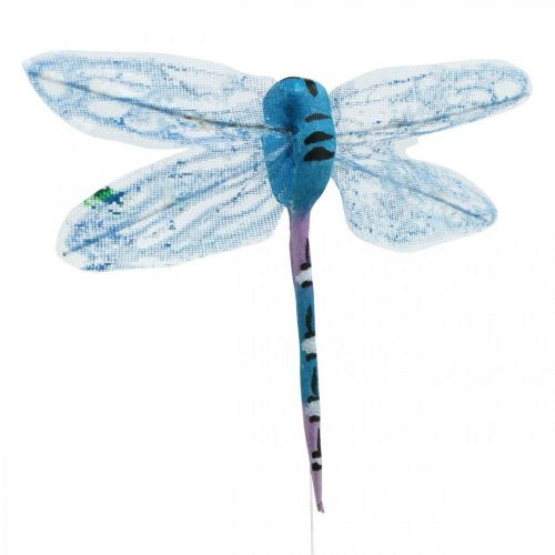 Artikel Sommerdekoration, guldsmede på tråd, dekorative insekter gul, grøn, blå B10,5cm 6 stk.