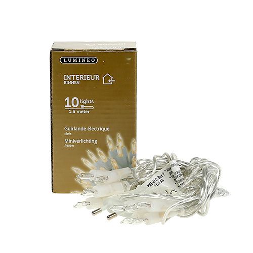 Floristik24 Fairy lights mini 10stk 1,5m til inderside transparent/klar