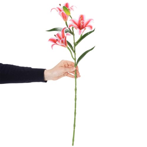 Artikel Kunstig lilje til stilfuld stuedekoration og realistisk udseende, 67 cm, 2 stk.