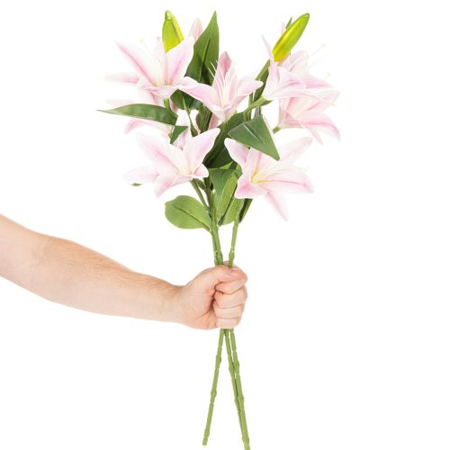 Kunstig liljeblomst, stilkblomst, dekoration, 68 cm, 3 stk. | Floristik24.dk