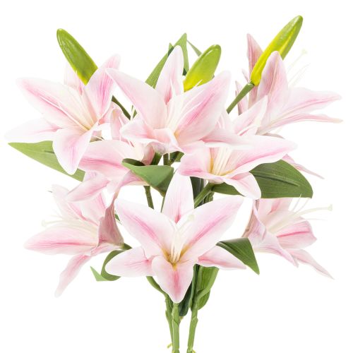 Kunstig liljeblomst, stilkblomst, dekoration, 68 cm, 3 stk. | Floristik24.dk