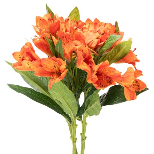 Kunstig Alstroemeria Orange blomst, kunstig buketdekoration, 75 cm, 3 stk.