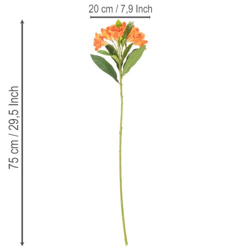 Kunstig Alstroemeria Orange blomst, kunstig buketdekoration, 75 cm, 3 stk. | Floristik24.dk