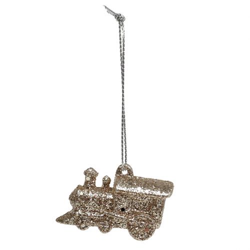 Floristik24 Lokomotiv 4cm champagne med glitter 12 stk