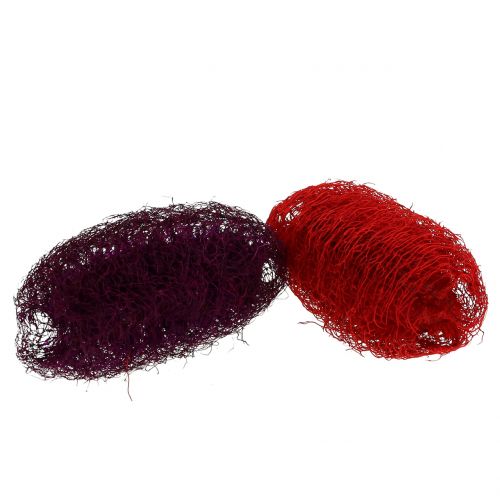 Artikel Loofah assorteret violet, vinrød 9cm - 12cm 50p