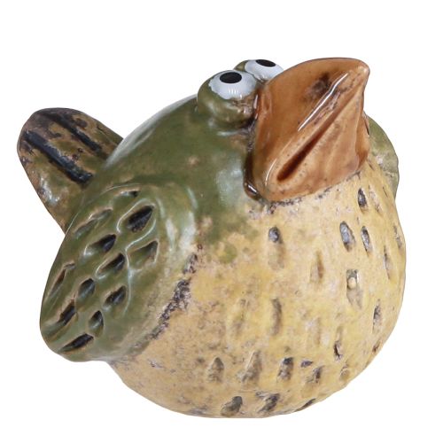 Floristik24 Sjov fugl keramik dekoration forårsgrøn 9×7,5×6,5cm 3 stk
