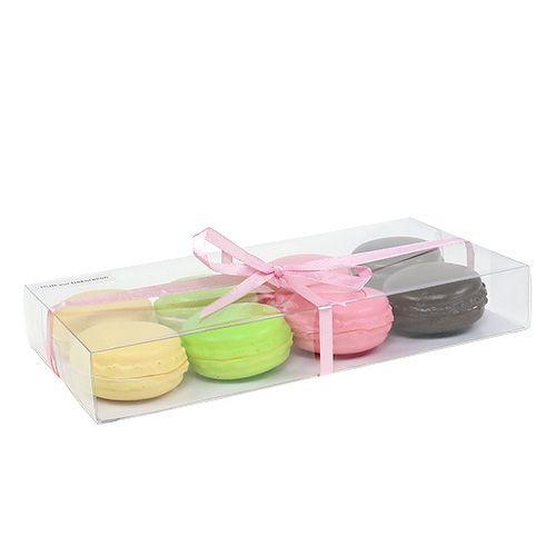 Artikel Dekorative macaron marengs kager, farverige assorterede. 5 cm 8 stk