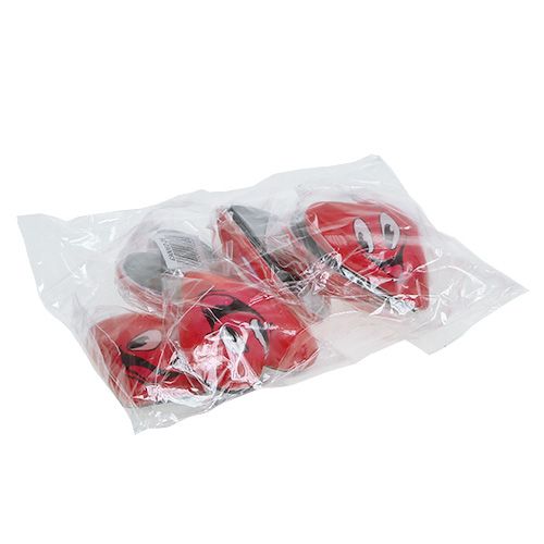 Floristik24 Magnet hjerte emoticon rød 4cm 6stk