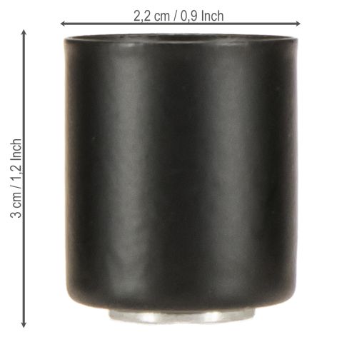 Artikel Magnetisk lysestage, sort metal, H3 cm, 4 stk.