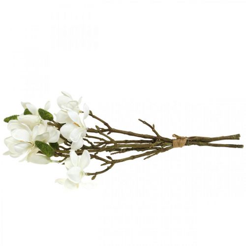 Floristik24 Kunstige magnoliagrene hvid deco gren H40cm 4 stk i bundt