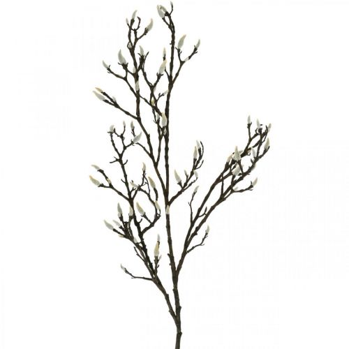 Artikel Kunstig Magnolia-gren Forårsdekorationsgren med knopper Brun Hvid L135cm