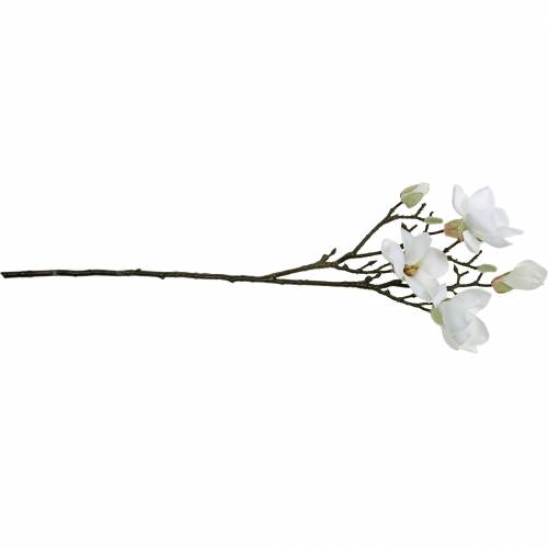 Artikel Magnolia gren hvid Dekorativ gren magnolia kunstig blomst