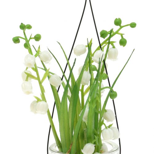 Floristik24 Lily of the valley i et glas til at hænge H22cm