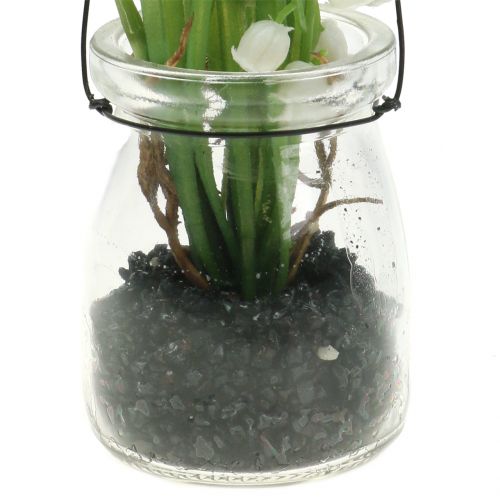 Floristik24 Lily of the valley i et glas til at hænge H22cm
