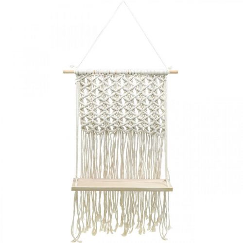 Makrame blomsterkurv hængekurv blomstergyngebræt 40x15cm