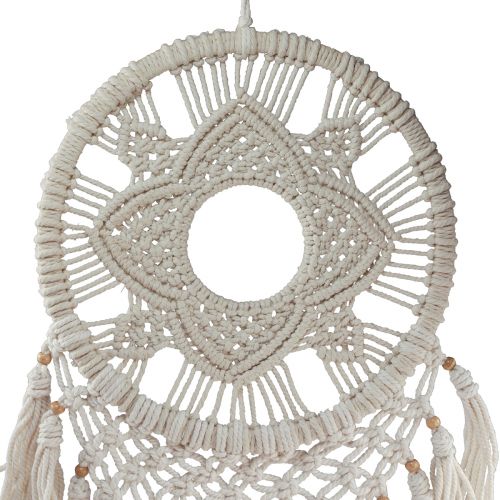 Artikel Macrame vægophæng drømmefanger creme vægdekoration 29x72cm